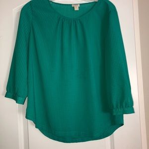 JCREW green blouse